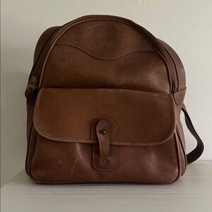 Ghurka Brown Leather Backpack with Front Flap Pocket